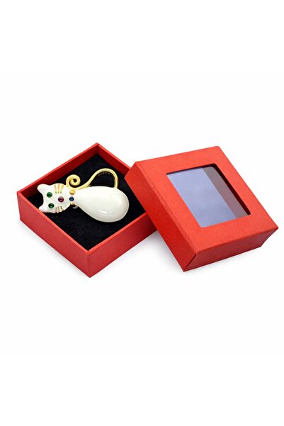 OEM Elegant White Cat Martisor Brooch