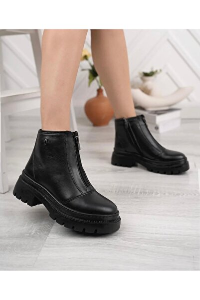 HAŞİM Genuine Leather Daily Women's Boots