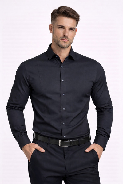 COLVIS MAN Slimfit Uzunkol Pamuklu Saten Takımlık Hediye Kutulu Not:(Naylon P...