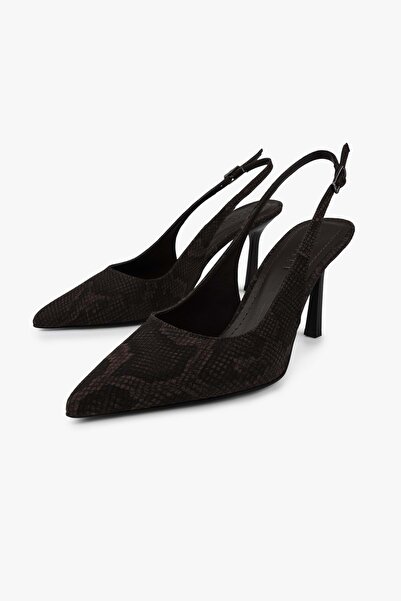 Shoeberry Women's Vina Brown Snake Patterned Stiletto