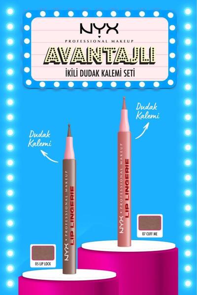 NYX Professional Makeup Lip Lingerie Stain Avantajlı İkili Dudak Kalemi Seti ...