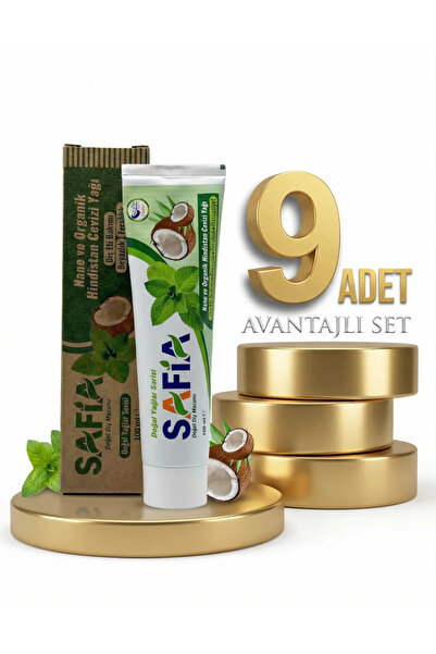 Safia Organic Toothpaste with Mint and Coconut 9X100 ml