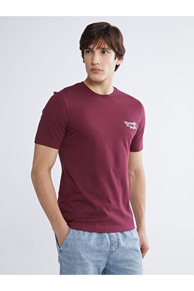 LC Waikiki Ανδρικό μπλουζάκι από βαμβάκι με στάμπα με λαιμόκοψη