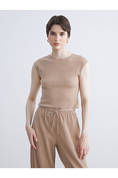 LC Waikiki Rmz Gi̇yi̇m Farkiyla Zero Roba Collar Textured Blouse