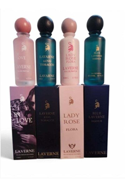 Laverne مجموعة عطر لافيرن بلو بخور وليدي روز فلورا وكيتجتوباكو و إن لاف 200 مل