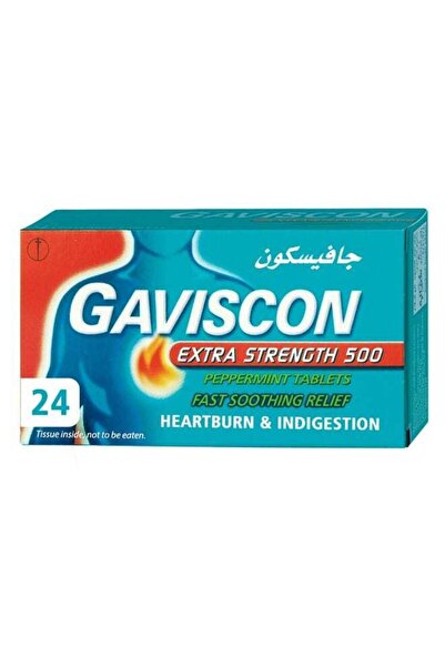 Gaviscon أقراص نعناع فائقة القوة (24 قرصًا)