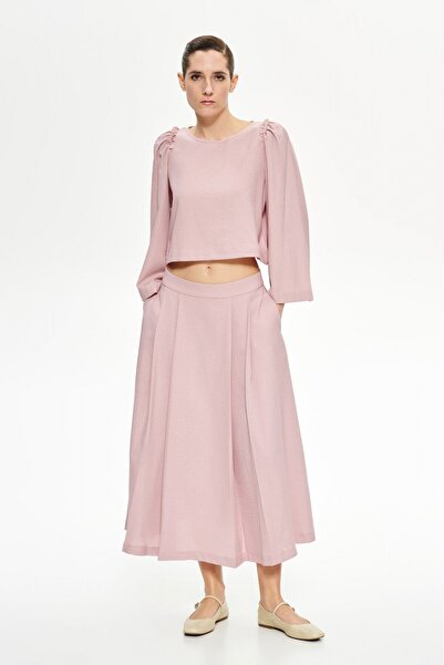 LUMİNA FASHİON Women's Pleated Skirt Light Pink
