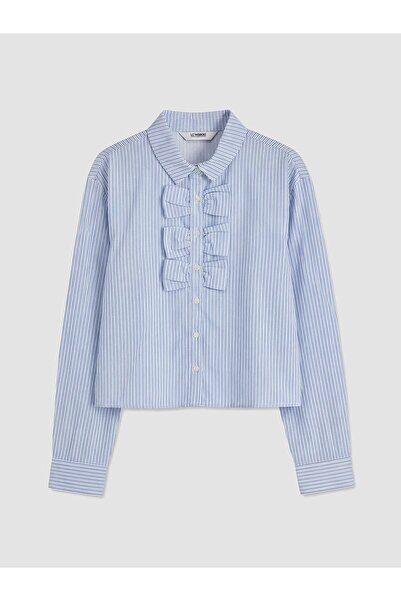 LC Waikiki Girls' Poplin Shirt with Bow Detail