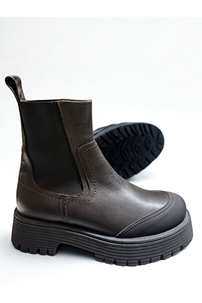 HAŞİM Genuine Leather Daily Women's Boots