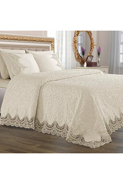OEM Luxury duvet cover with elegant embroidery, 6 pieces, double bed, cream, ...