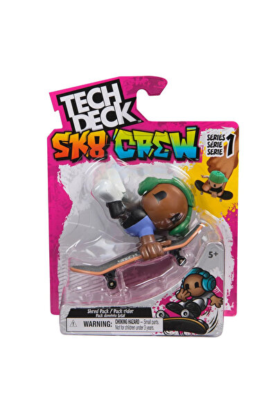 Spinmaster TECH DECH SK8 CREW PACK PLAQUE AND FIGURINE 9.6CM GREEN HELMET