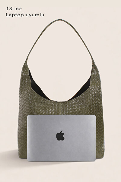 Housebags Geantă vintage verde tricotată 284