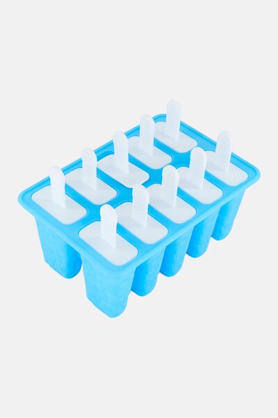 Cook With Color 10 Pieces Silicone Ice Pop Molds, Sky Blue