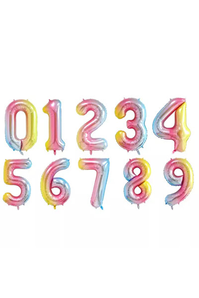 Unspecified Baloane folie cu numere curcubeu 100 cm
