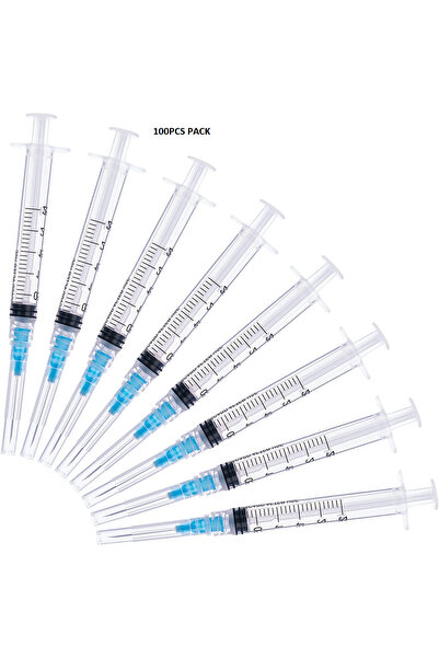 MEDİX محقنة سعة 3 مل 23 غ × 1¼ – عبوة من 100 محقنة (للاستخدام مرة واحدة، خالي...