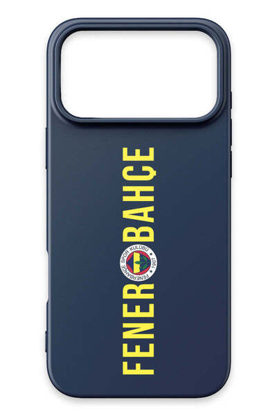 Fenerbahçe iPhone 17 Pro Max Uyumlu Dikey Yazı Lacivert Silikon Lisanslı Tele...