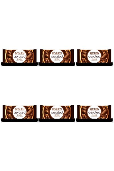 Roshen SET 6 BUCĂȚI - Ciocolată neagră premium aerată - 80g, Set 20 bucăți
