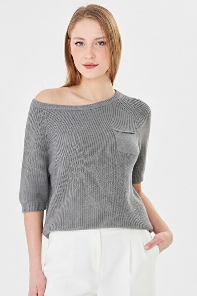 Irmak Kerekli Women's 100% Cotton Boat Neck Thessaloniki Knit Short Sleeve Kn...