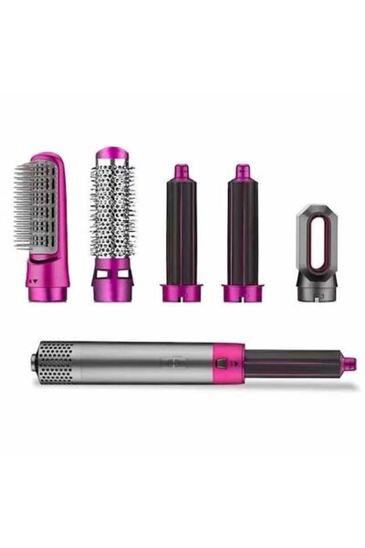 dalimag Set de perii de păr 5 în 1, roz-roșu