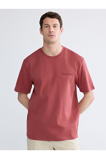 LC Waikiki Comfortable Fit Crew Neck Embroidered Men's T-Shirt
