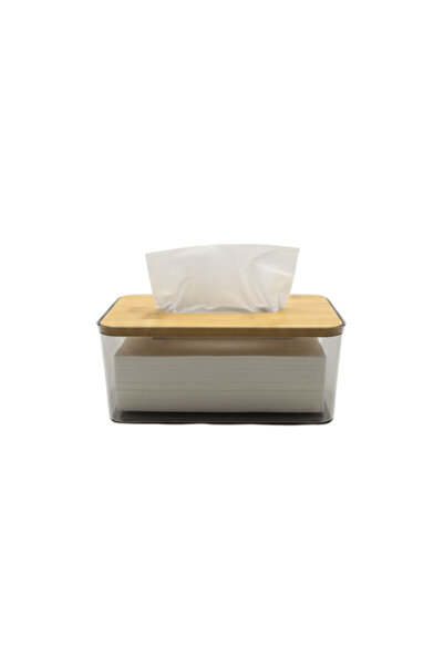 mawfoor Large luxury tissue box with bamboo lid / Tissue-compatible organizer