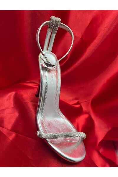 VEYİS USTA Evening Dress with Single Band and Stones, 11 cm Heel Length