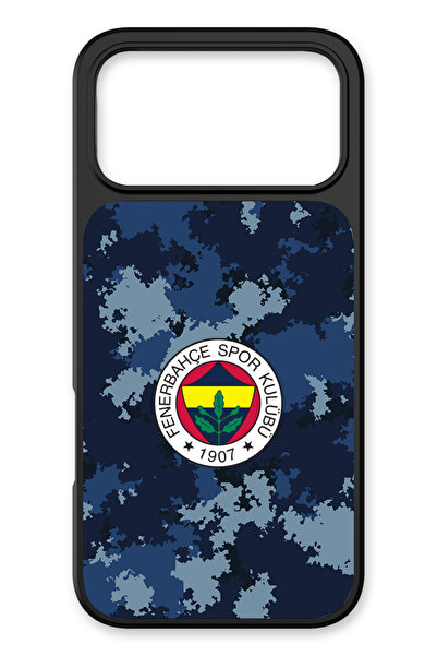 Fenerbahçe iPhone 17 Pro Uyumlu Mavi Kamuflaj Cam Lisanslı Telefon Kılıfı