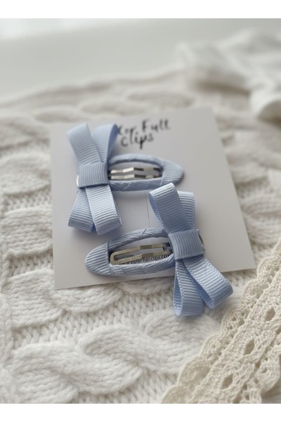 COLORFULLCLİPS Fiyonk Çıtçıt Toka 5 cm Çift Mavi