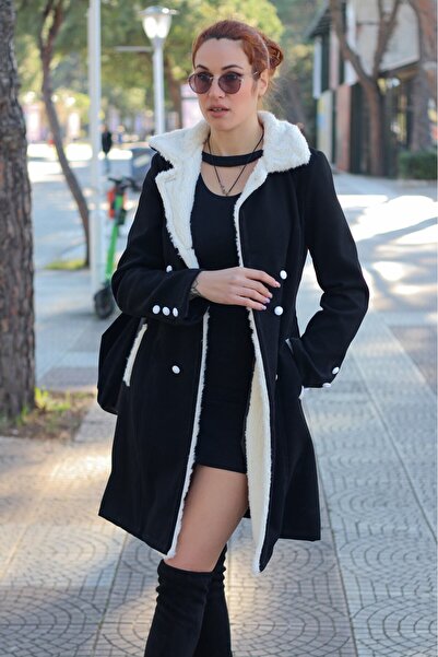 Barbora Zimowy, swobodny, damski płaszcz ze wzorem