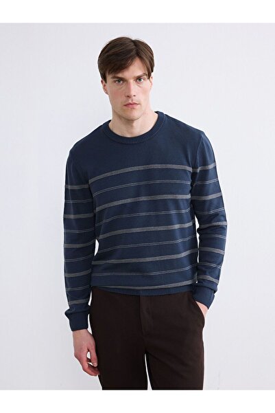 LC Waikiki Crew Neck Striped Men's Knitwear Sweater