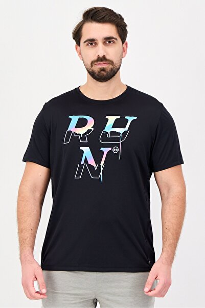 Under Armour Men Fitted Short Sleeve Running T-Shirt, Black