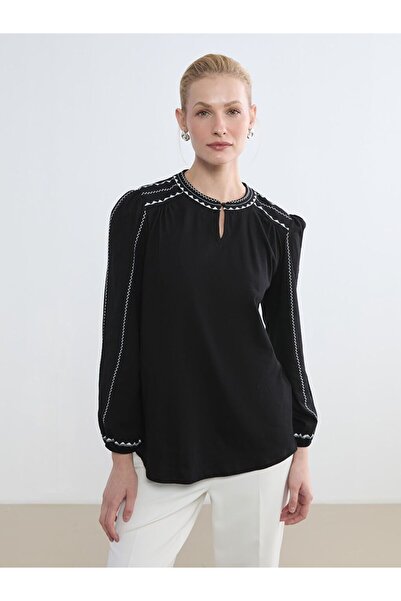 LC Waikiki Judge Collar Embroidered Blouse