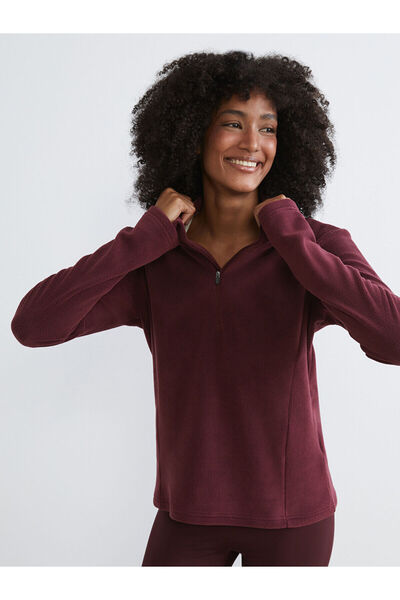 LC Waikiki Alita City Farkıyla Koor Sport Burgundy Fleece Plain Standard & Re...