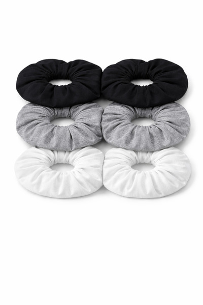 buğlem collection Women's 6-Piece Combed Cotton Hair Clips - 2 Pieces Black, ...