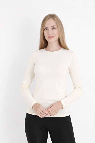 MissKATRE Women's Long Sleeve Ecru Bodysuit