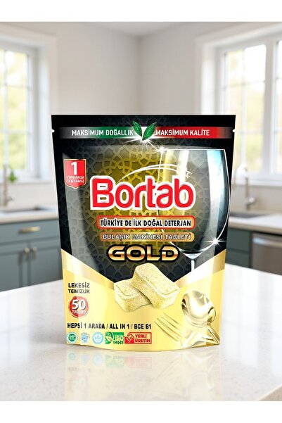 Bortab Bulaşık Makinesi Deterjanı - 50 Tablet 50 Yıkama doğal vegan yerli üretim