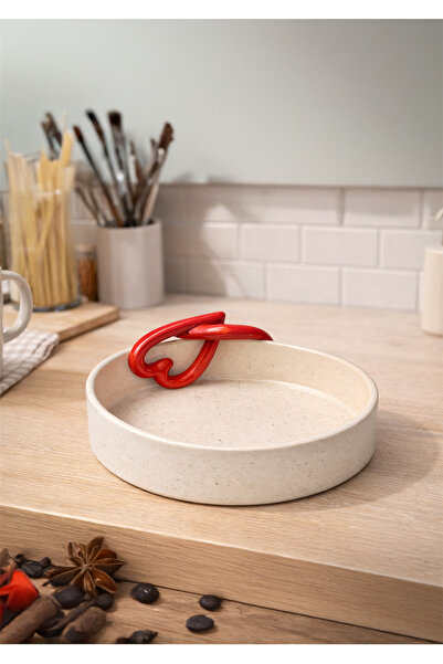 Brandsmiths Handmade Ceramic Plate – Heart-Shaped Handle Detail