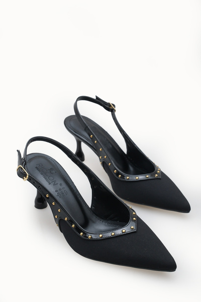 Riccon Pantofi de damă cu vârf ascuțit, cu toc subțire și spate deschis 00125...