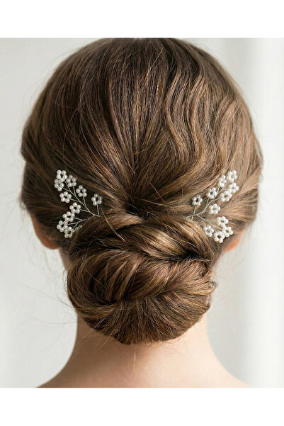 gelinmz 2-Piece Bridal Hair Clip with Pearls – U-Type Bridal Wire Clip – Wedd...