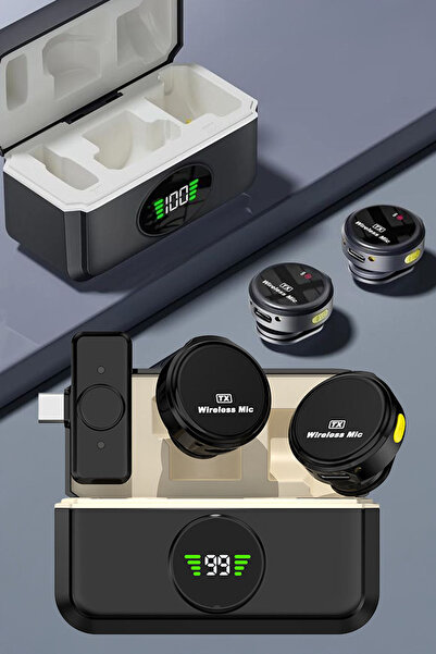 TechnoStation 2Li Çantalı Taşınabilir Mini Boy 2Li Alıcı Mikrofon Seti Profes...