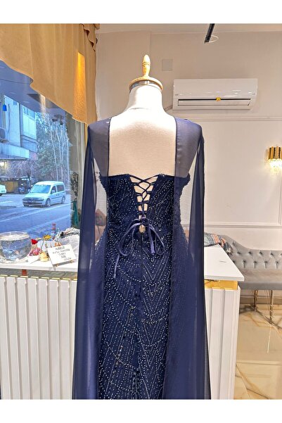 Abiye's FULL TAŞLI STRAPLEZ PELERİNLİ İNCİLİ SÖZ NİŞAN İSTEME ABİYESİ