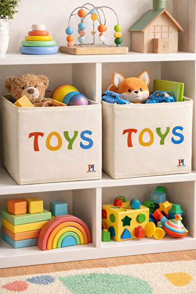 PH Prendi Home 2-Piece Toys Closet Organizer Box - 30X30X30 cm Foldable Multi...