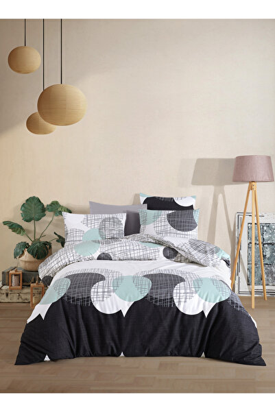 NazeninHome Ranforce 100% Cotton Duvet Cover Set with Elastic Sheets, Double ...