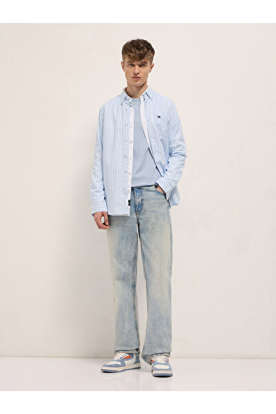 The Bear House By Styli Men's Cotton Striped Slim Fit Casual Shirt