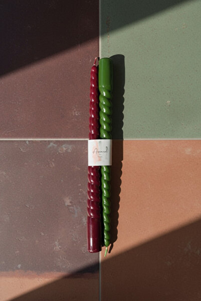 ARİENEL Şamdan Mumu | Sarmal | 2'li Set | Happy New Year | Unique | 30 cm | K...