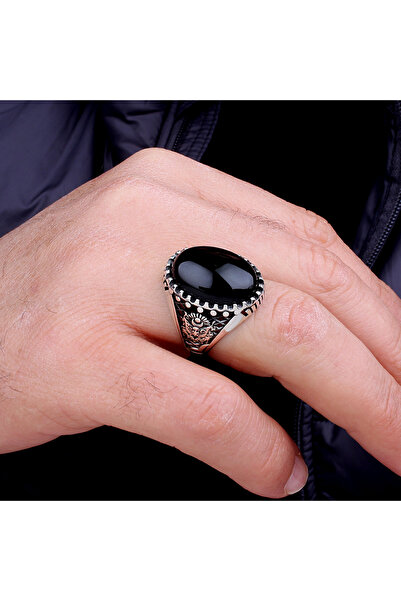 Argento Silver Oniks Taşlı 925 Ayar gümüş Yüzük
