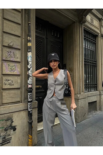 OEM Trendy Suit With Vest - Grey