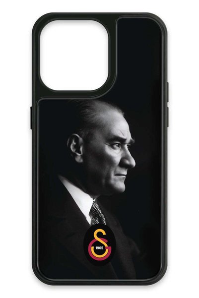 Galatasaray حافظة هاتف مرخصة من زجاج أتاتورك كبيرة الحجم متوافقة مع iPhone 13...