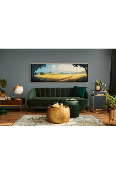 Tuba Decor Tek Parça Gerçek Ahşap Yatay Panorama Çerçeveli Tablo