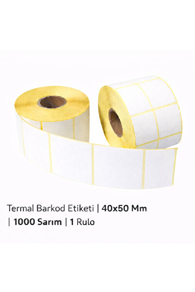 Blue Label Termal Barkod Etiketi | 40x50 Mm | 1000 Sarım | 1 Rulo
